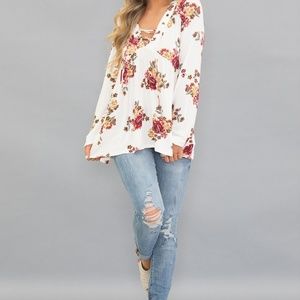 SOLD on Mercari!!! Floral Boho Top NWOT (boutique)
